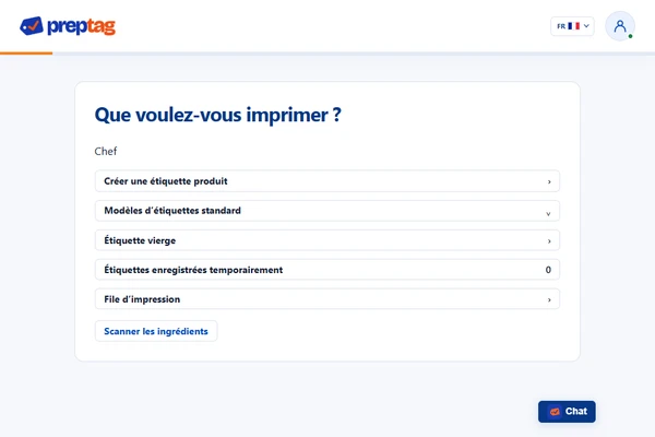 Écran d’accueil de l’application employés